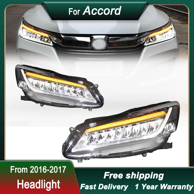 Car Headlight For Honda Accord 9.5Th Gen 16-17 LED Head Lamp Upgrade DRL Dynamic Signal Lamp Head Lamp Front light Assembly