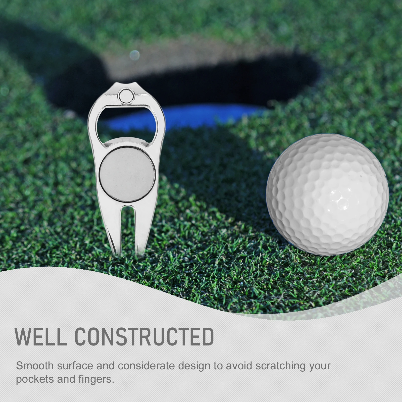 

Golf Divot Portable Ball Marker Silver Metal Portable Golfing Accessories Lawn Tool Durable Zinc Alloy Golfing Accessory