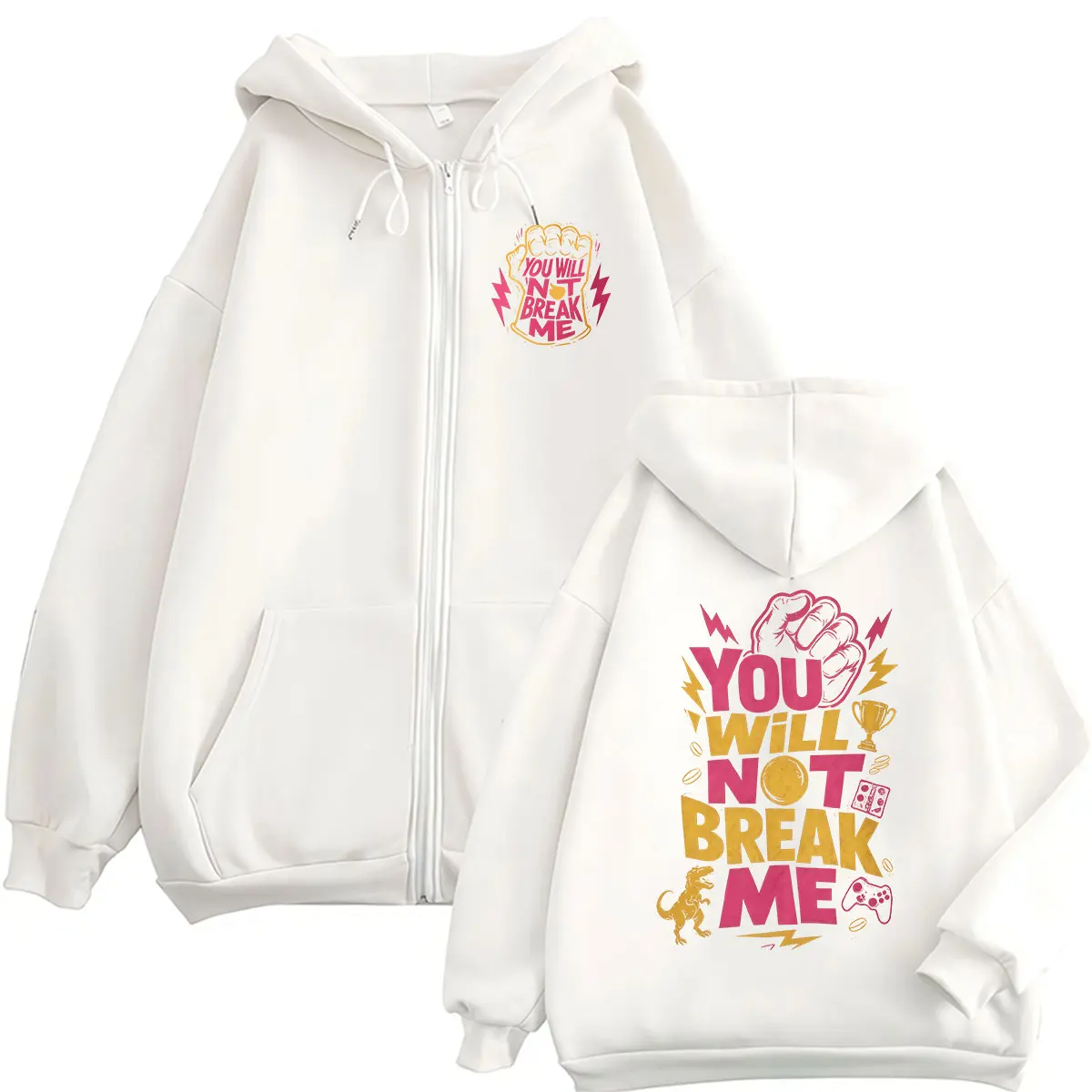 You Will Not Break Me Dungeon Crawler Carl Zipper Hoodie Men Women Casual Long Sleeve Fashion Sweatshirt Pullover Coats Hoodies