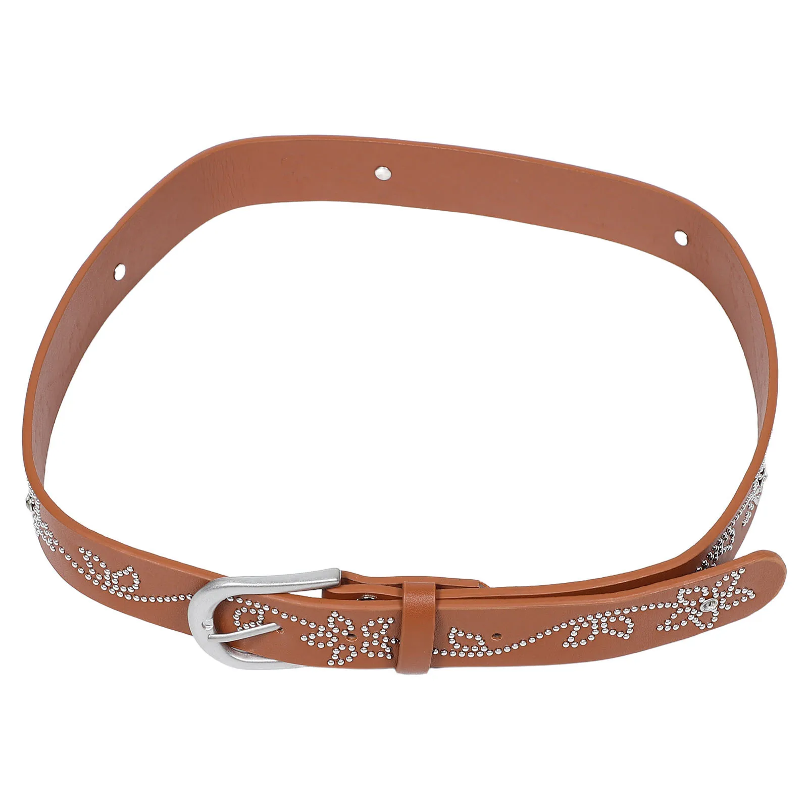 

Vintage Rivet Waist Belt For Women Retro Punk Buckle Adjustable Boho Belt For Dresses Jeans Skirts Coffee