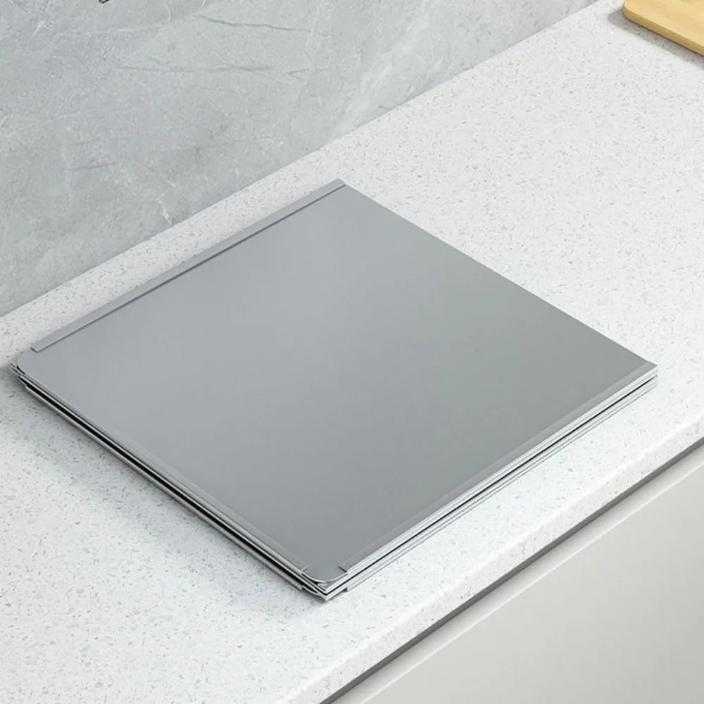 Stainless Steel Oil Splatter Guard Windproof Foldable Anti Splatter Shield 2 Sheet Silver Splash Proof Baffle Gas Stove