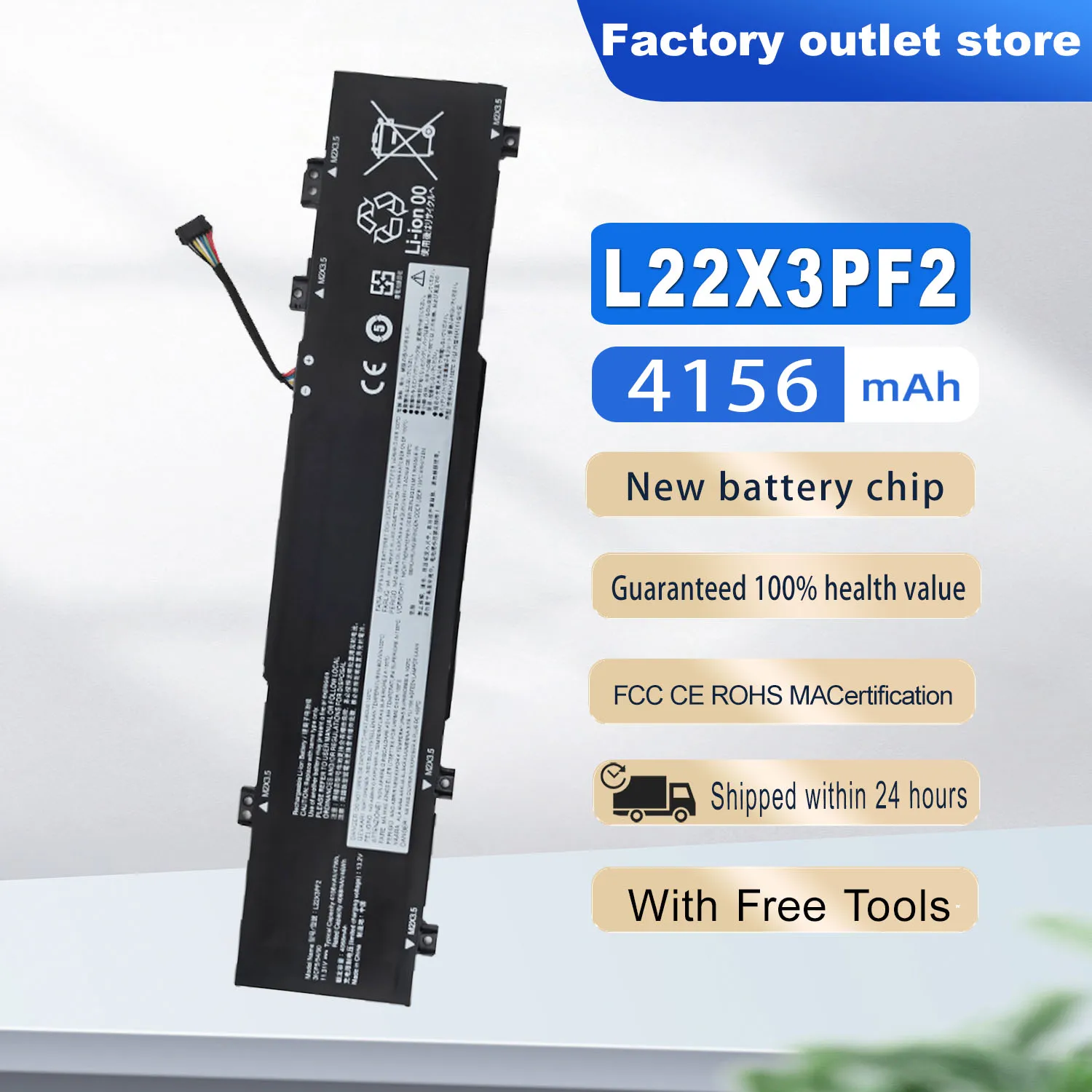 DXT New Laptop Battery L22B3PF2 L22D3PF2 L22M3PF2 L22X3PF2 For Lenovo IdeaPad Slim 3 16