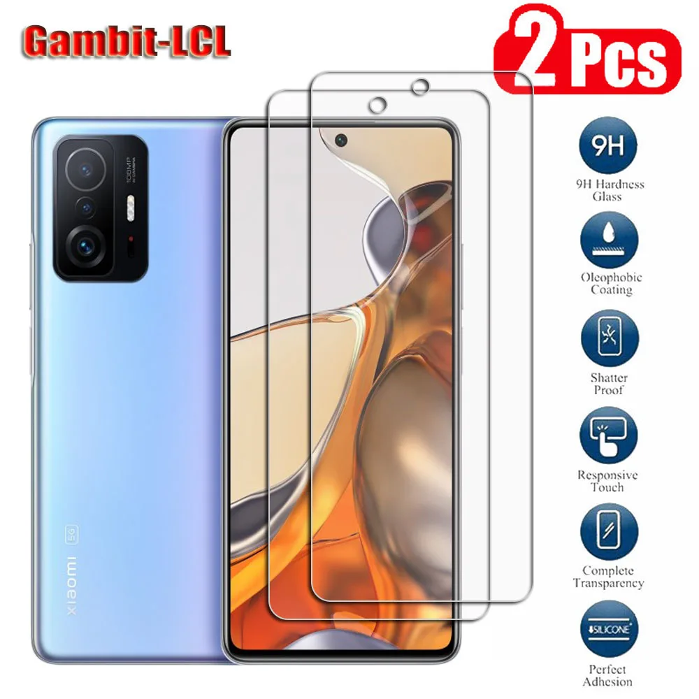 

Закаленное стекло 9H для Xiaomi 11T Pro 6,67 дюйма 21081111RG 2107113SG, 2 шт.