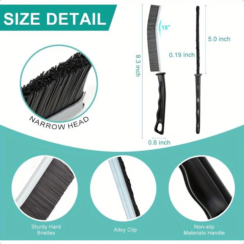 Multipack Household Cleaning Brush Multifunctional Thin Brushes Handle Ergonomic Bathroom Scrubbing Radiator Crevice Cleaning