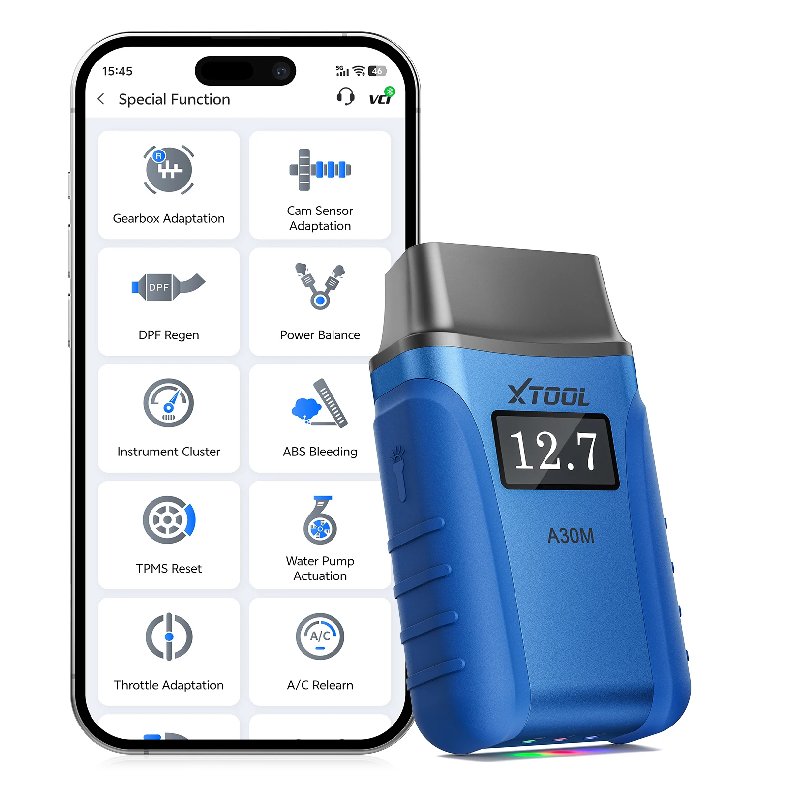XTOOL Newest A30M Wireless OBD Bi-directional Control Scan Tool All System Code Reader AI OBD2 Scanner 26 Reset FCA Liftime Free