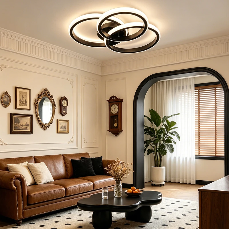 

LED Ceiling Light Black White Chandelier for Bedroom Living Room Corridor Balcony Aisle Decoration Indoor Kitchen Office Dining