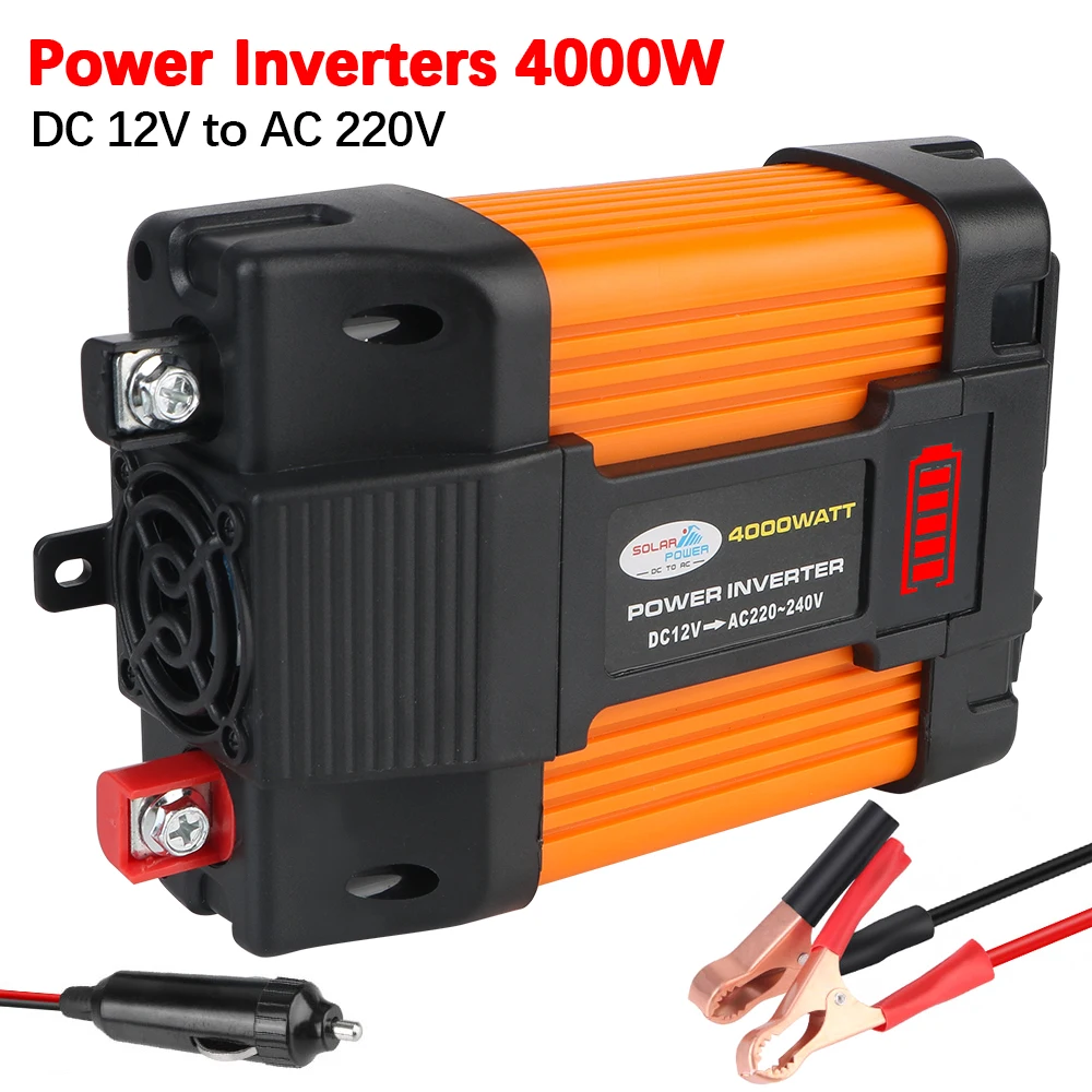 

LED Voltage Capacity Display 4000W Transformer Converter Adapter Inverter Car Power Inverter 12V To 220V Voltage Converter
