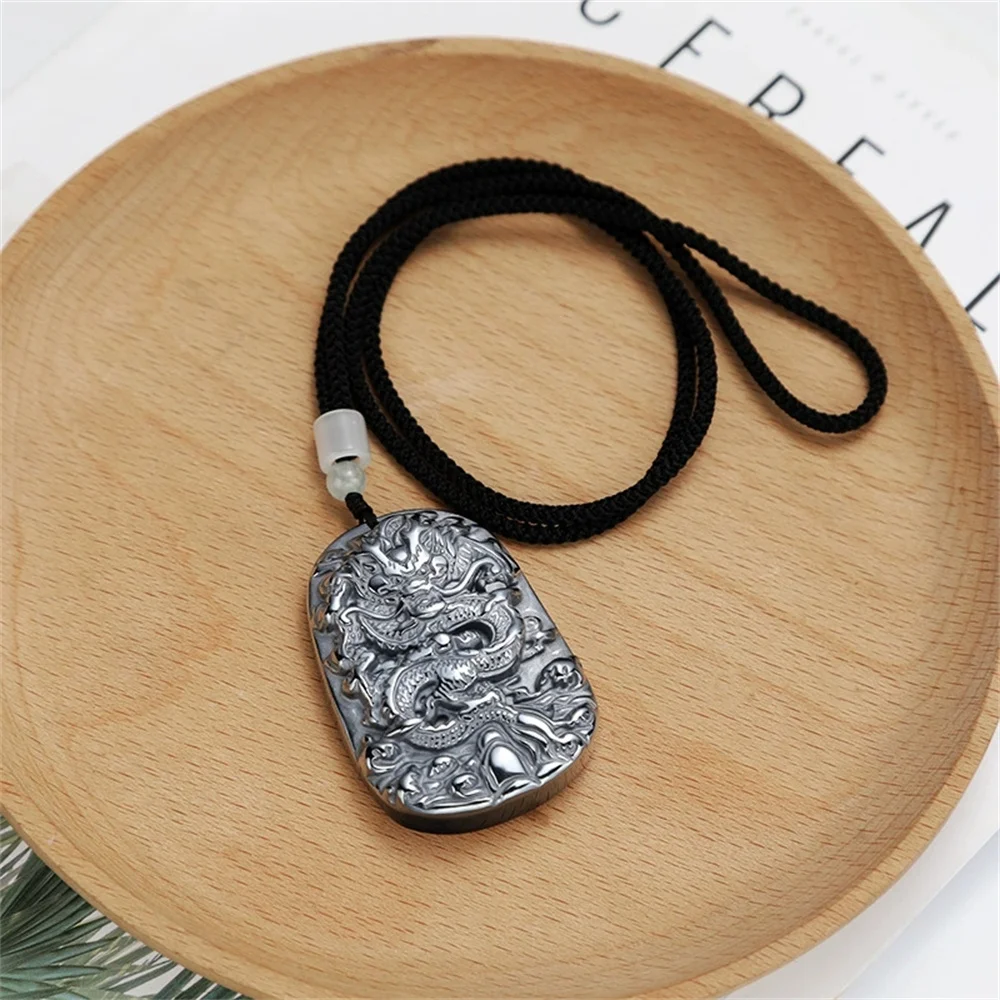 

Очаровательный натуральный терагерцовый камень, магнит, резной китайский дракон, счастливый энергетический камень, кулон, амулет, ожерелье, модный подарок, ювелирные изделия