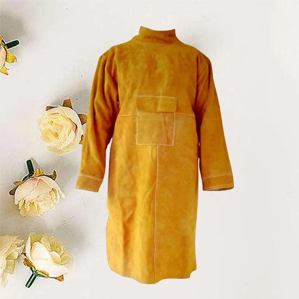 Welding Protective Heat Resistant Welding Coat Apron Durable Cowhide Workshop Uniforms Clothes