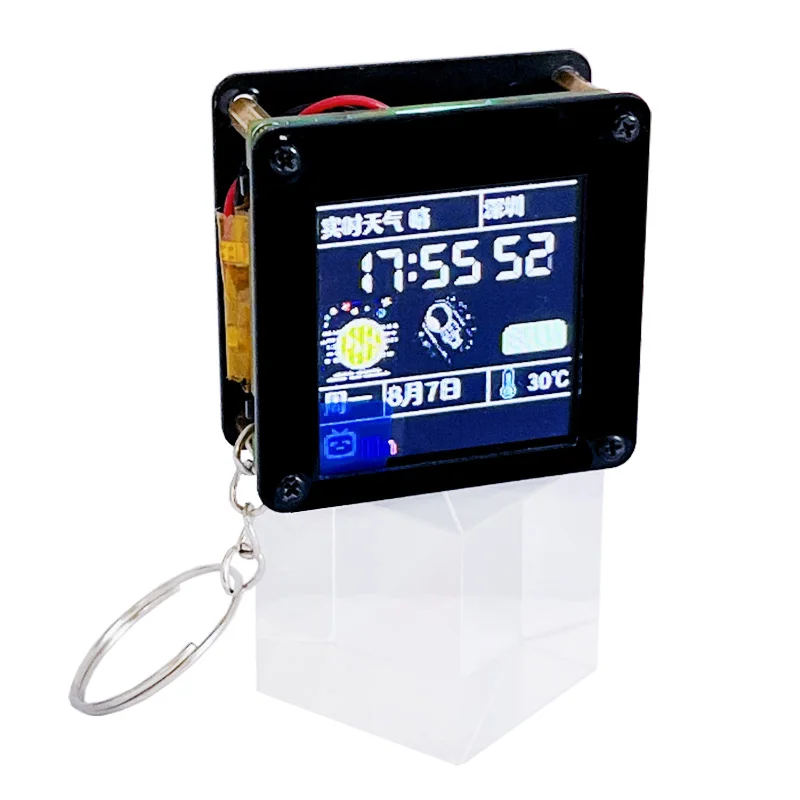 

ESP32 C3 1.44inch LCD Display desktop trinket Mini TV Portable Pendant LVGL ST7735