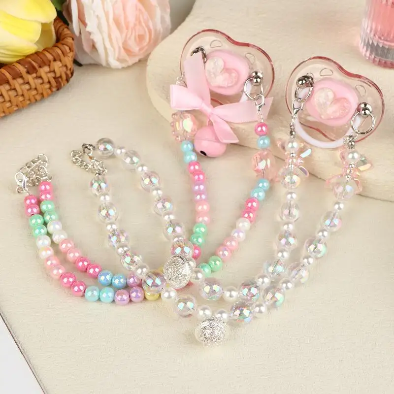 Soft Silicone High-end Adult Pacifier Creating An Exclusive Luxury Leisure Time Pink Silicone Pacifier Collar Couple Toy image 2