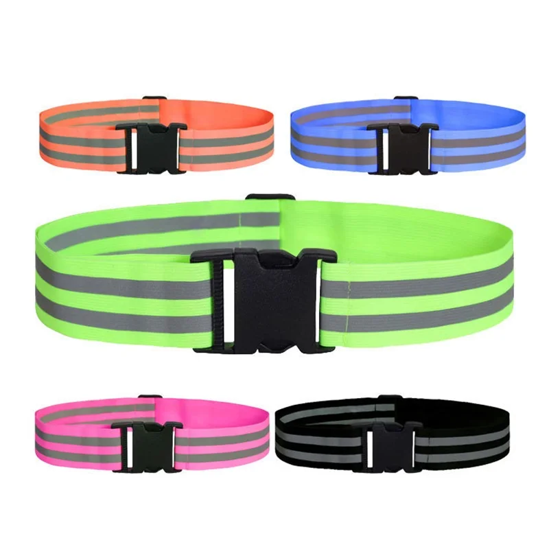 Motorcycle High Visibility Reflective Waistband Wristbands for Night Running And Cycling Safety Security Warning Waist Belt