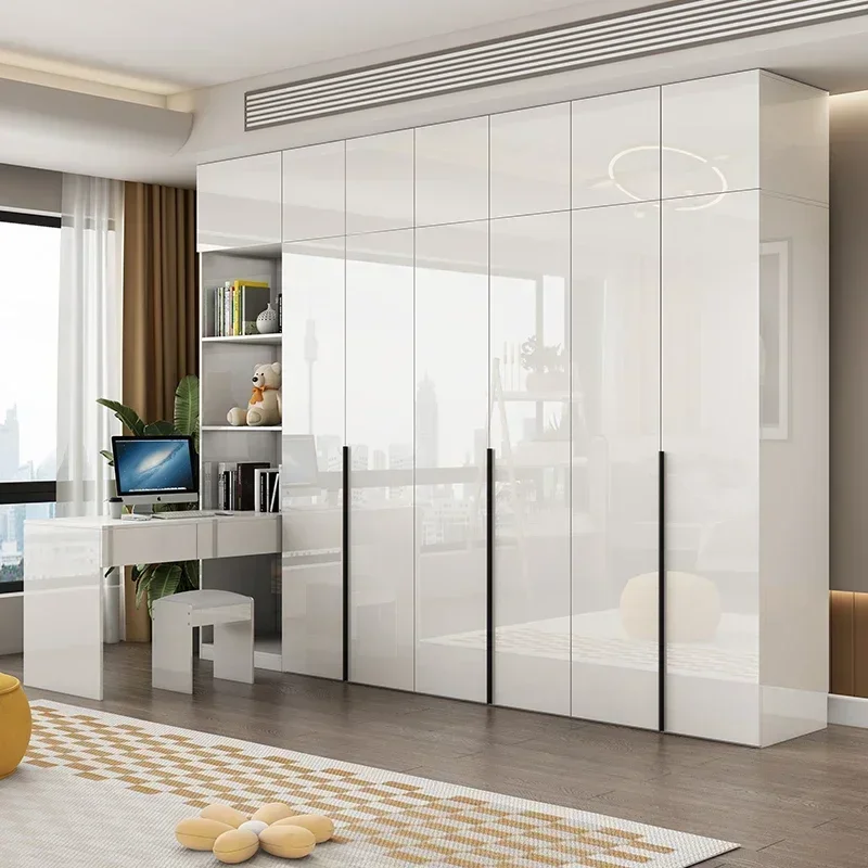 خزانة غرفة النوم الأوروبية عالية الجودة، خزانة ملابس فاخرة حديثة، منظم خشبي