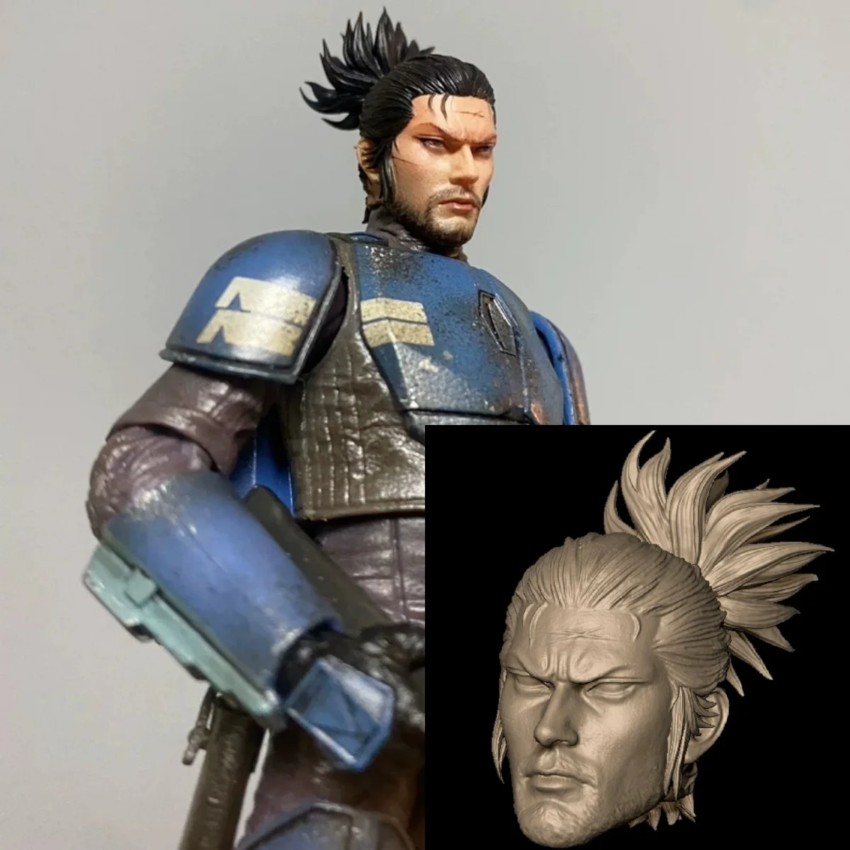 

【30days Made】1/12 Scale Male Soldier Manga Swordmaster Unpainted Painted Head Sculpt Accessories Fit 6''Action Figure Model Toys