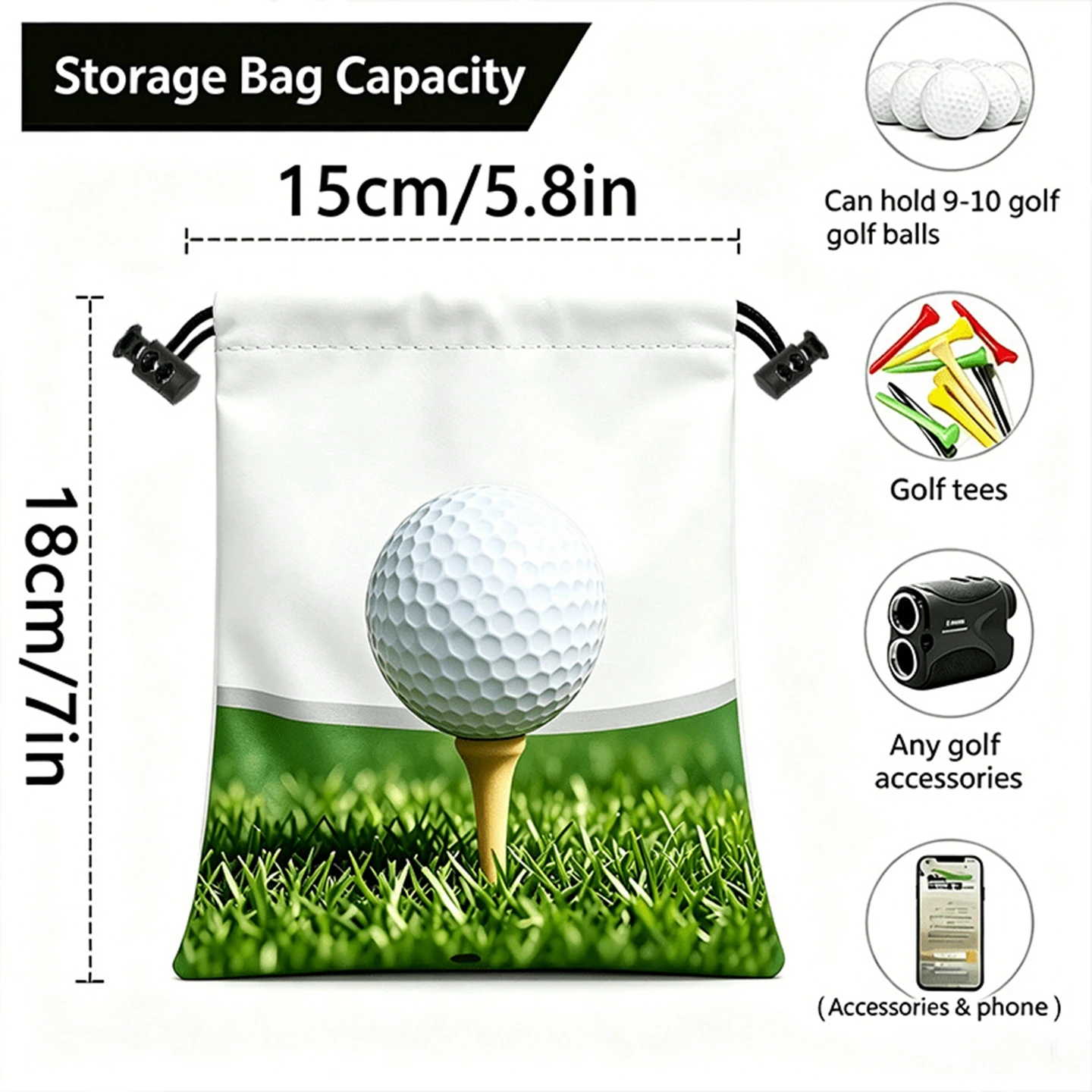 새로운 골프공 보관 가방 - 조임끈 지퍼 포켓 - 가죽 - Golf Equipment Drawing 리뷰 및 가격