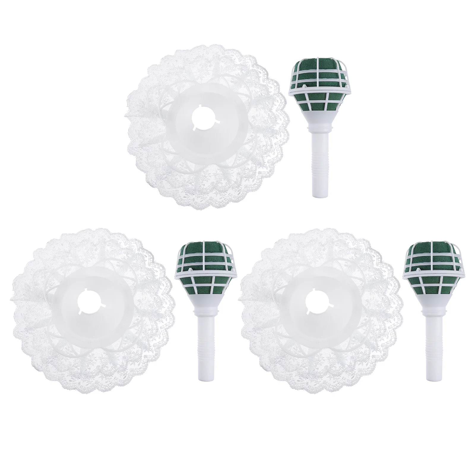 

3 set Bridal Bouquet Holder Floral Handle with Mud Wedding Supplies Flower Support for Arrangement Artificial Flowers Bridesmaid