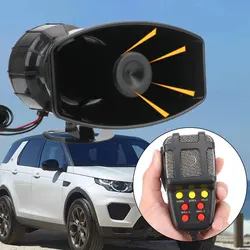 Microfono Sistema PA Amplificatore di emergenza Altoparlanti Hooter Forte clacson per auto Sirena della polizia Tromba d'aria Megafono Tono 12V 100W Allarme di avvertimento per auto