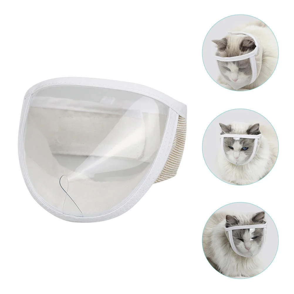 

Muzzle Breathable Grooming Mask Kitten Muzzle Anti-Licking Head Cover Pet Cleaning Beauty Mask Anti-Licking Head Cover