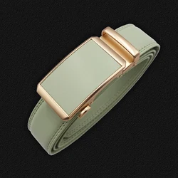 Men Automatic Buckle Belts Genuine Leather Belts for Business Men Luxury Black Strap Waistband New Fashion Brand Designer