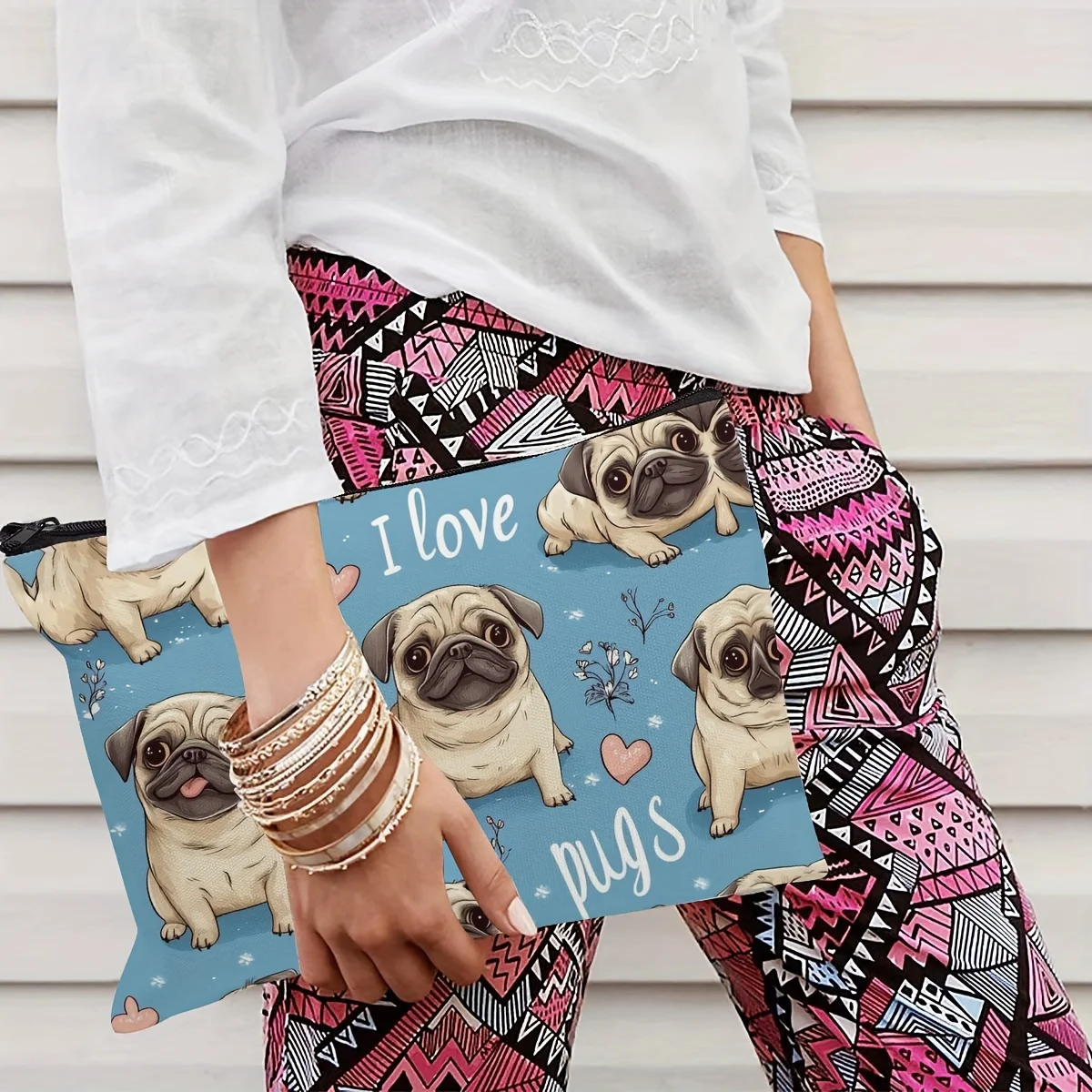 パグの化粧バッグ - 女性用のかわいい多機能ジッパーバッグ、ジュエリー収納バッグ、旅行に最適なジッパー付き小型収納バッグ