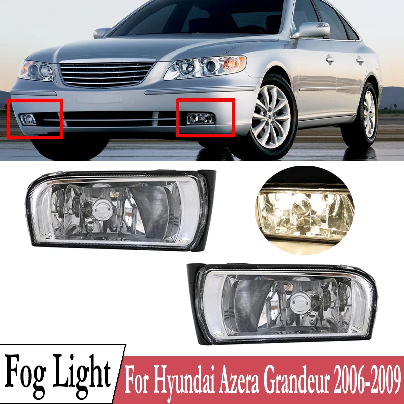 

Передний бампер автомобиля, противотуманная фара в сборе для Hyundai Azera Grandeur 2006 2007 2008 2009, противотуманная фара с лампочками 92201-3L100 92202-3L100