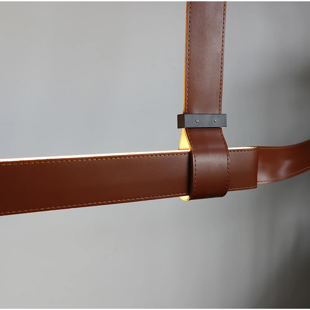 Build Home Artistic Leather Black Brown Pendant Lights