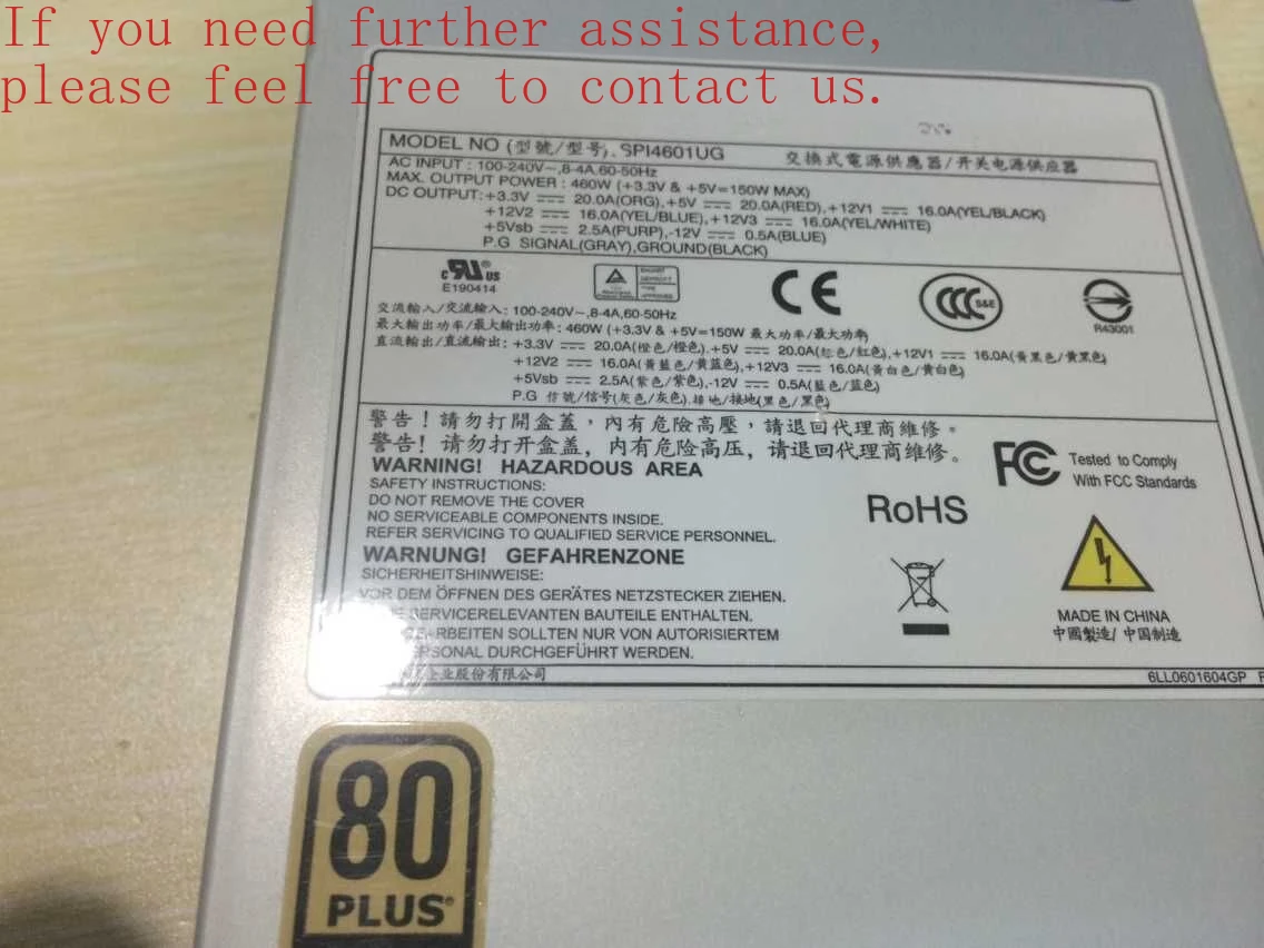 For Quanhan Power Supply SPI4601UG 460W FSP460-701UH FSP460-701UG 1U Power Supply