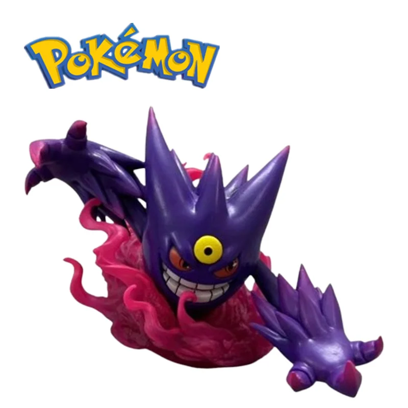 

Модель Pokemon Gengar, аниме, периферийная кукла, светящаяся детская игрушка, 16 см, украшение сцены, крутая деталь