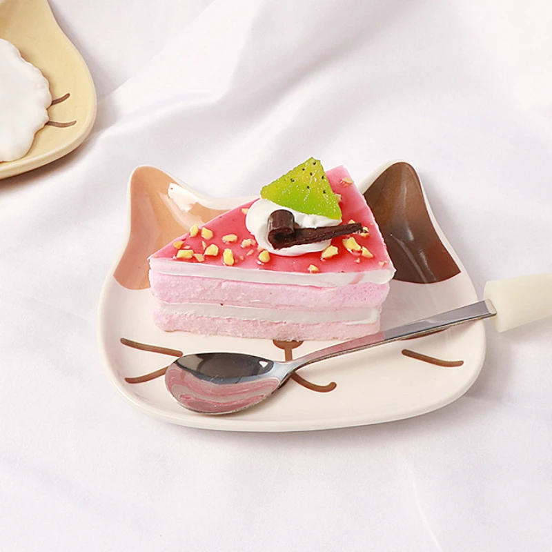 

Special Offer Cute Cat Ceramic Dish Household Salad Bowls Cake Snack Flavor Dish Fruit Dessert Plate Kitchen Tableware Set