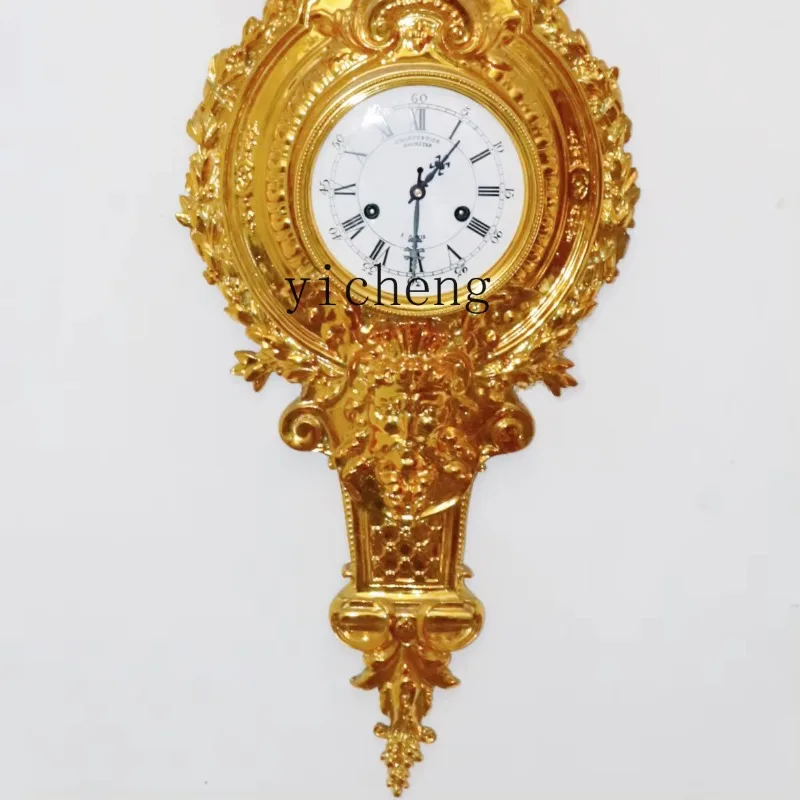 BJ-17 Decorative Wall Clock  Decoration Living Room Wall Clock Antique Old Medieval Carved Wall Clock