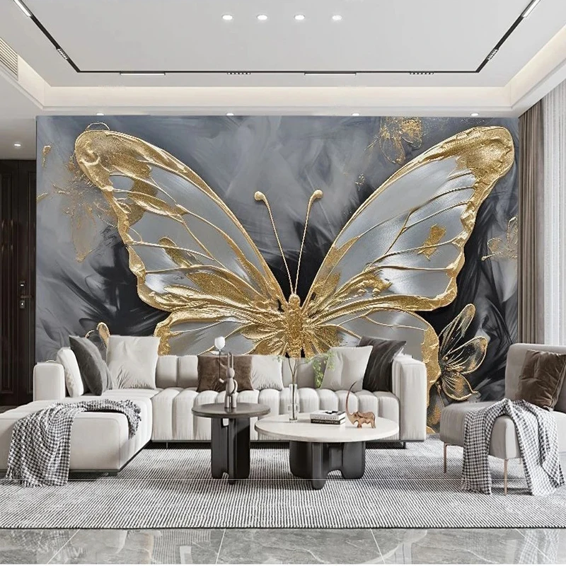 

Custom 3D Murals Wallpaper Modern Light Luxury Butterfly Art TV Sofa Background Wall Covering Papel De Parede Home Décor Tapety