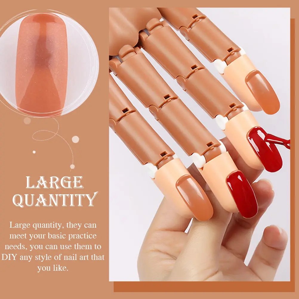 

200Pcs Manicure Practice Finger Tips Reusable Nail Art Fake Nails for Salon Training DIY Nail Design Kit Manicure Supply