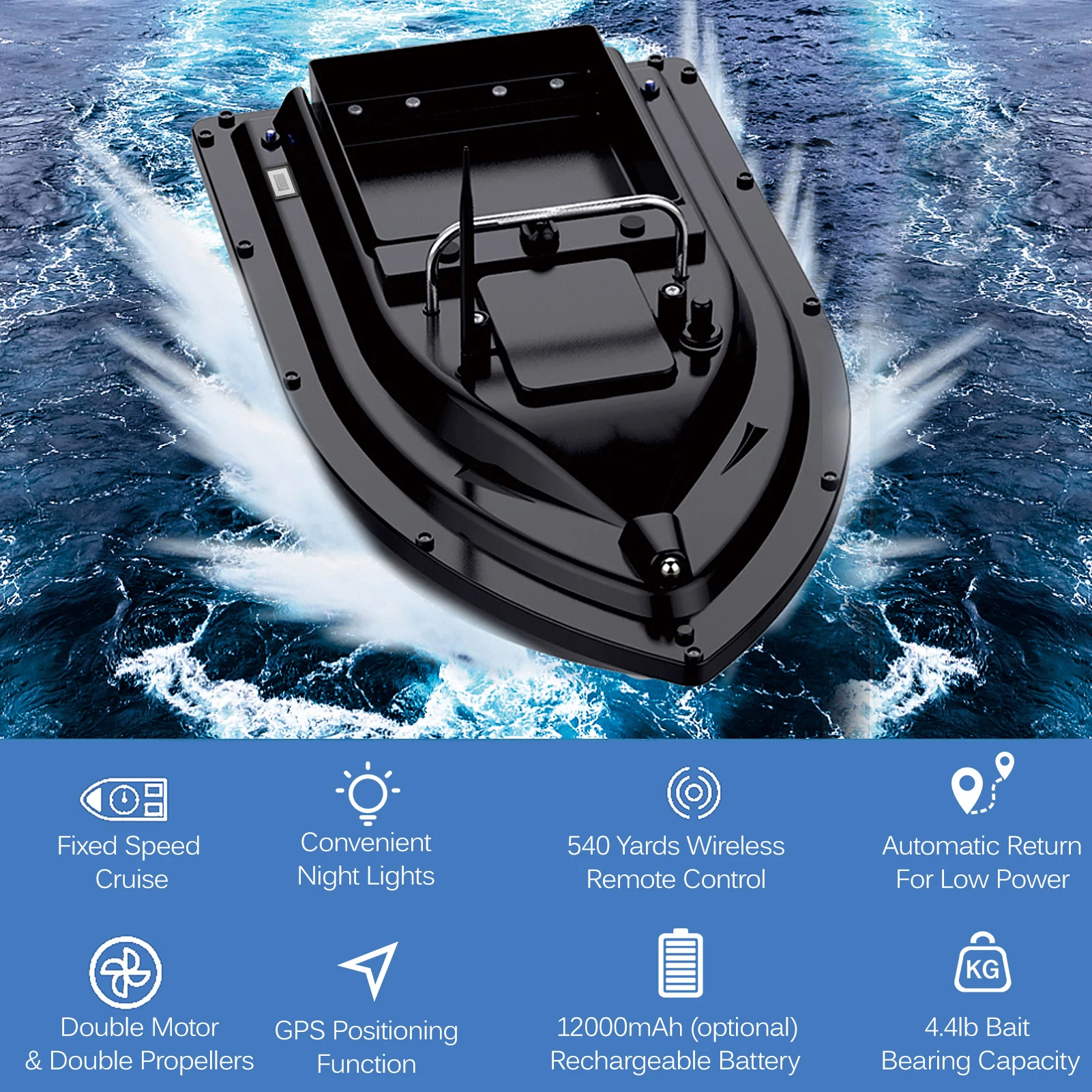 GPS Intelligent Remote Control Nest Boat 500 Meters Electric Automatic Homing Positioning Hook Tow Hook Fishing Nest Boat