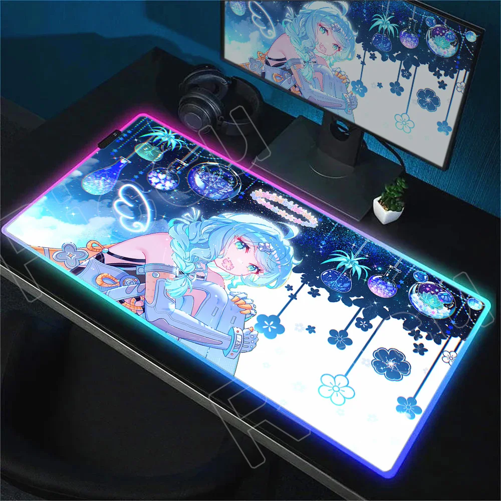 

Zenless Zone Zero RGB LED Mouse Pad ZZZ Ellen Miyabi Nicole Seed Yanagi Anby Mousepad Large Game Rubber Lock Edge Keyboard Mat