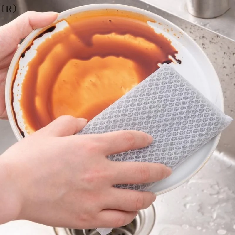 〔R〕5/10Pcs Dish Sponge Non Stick Scouring Pad Cleaning Supplies Resilient Net Foaming Easily For Pan Bowl Sponges Scouring