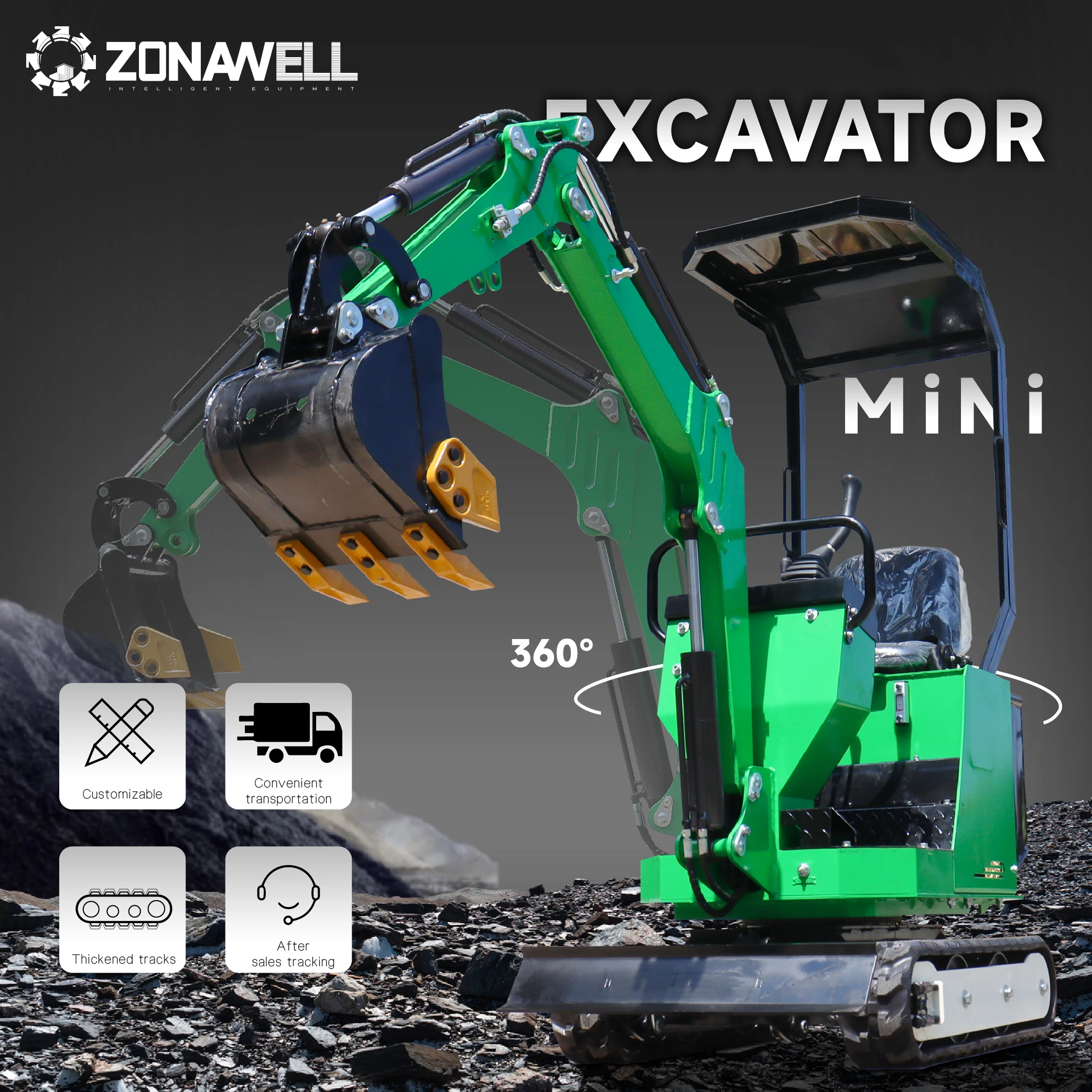 รถขุดขนาดเล็กสำหรับใช้ในครัวเรือน 1 ตัน พร้อมเครื่องยนต์ KOOP/Briggs Stratton แรงดันการทำงาน 19 กิโลปาสคาล