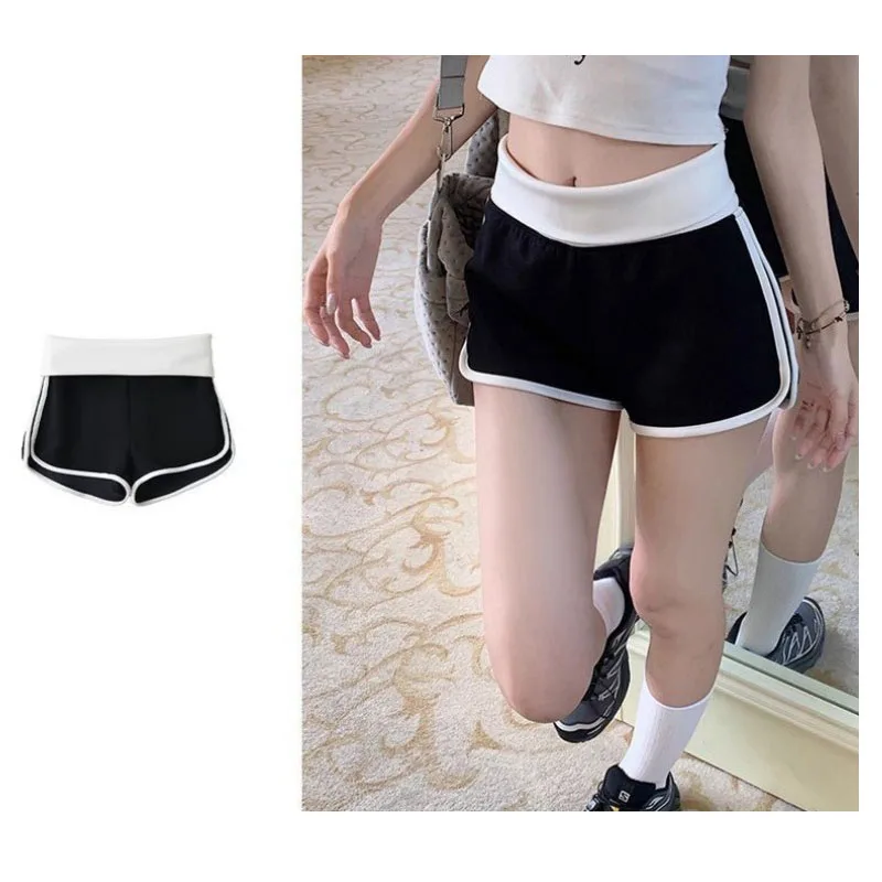 Women's yoga Shorts  Summer Casual Versatile Shorts  Breathable Quick-Dry Panelled Stretch mini Hot Pants  Workout Shorts