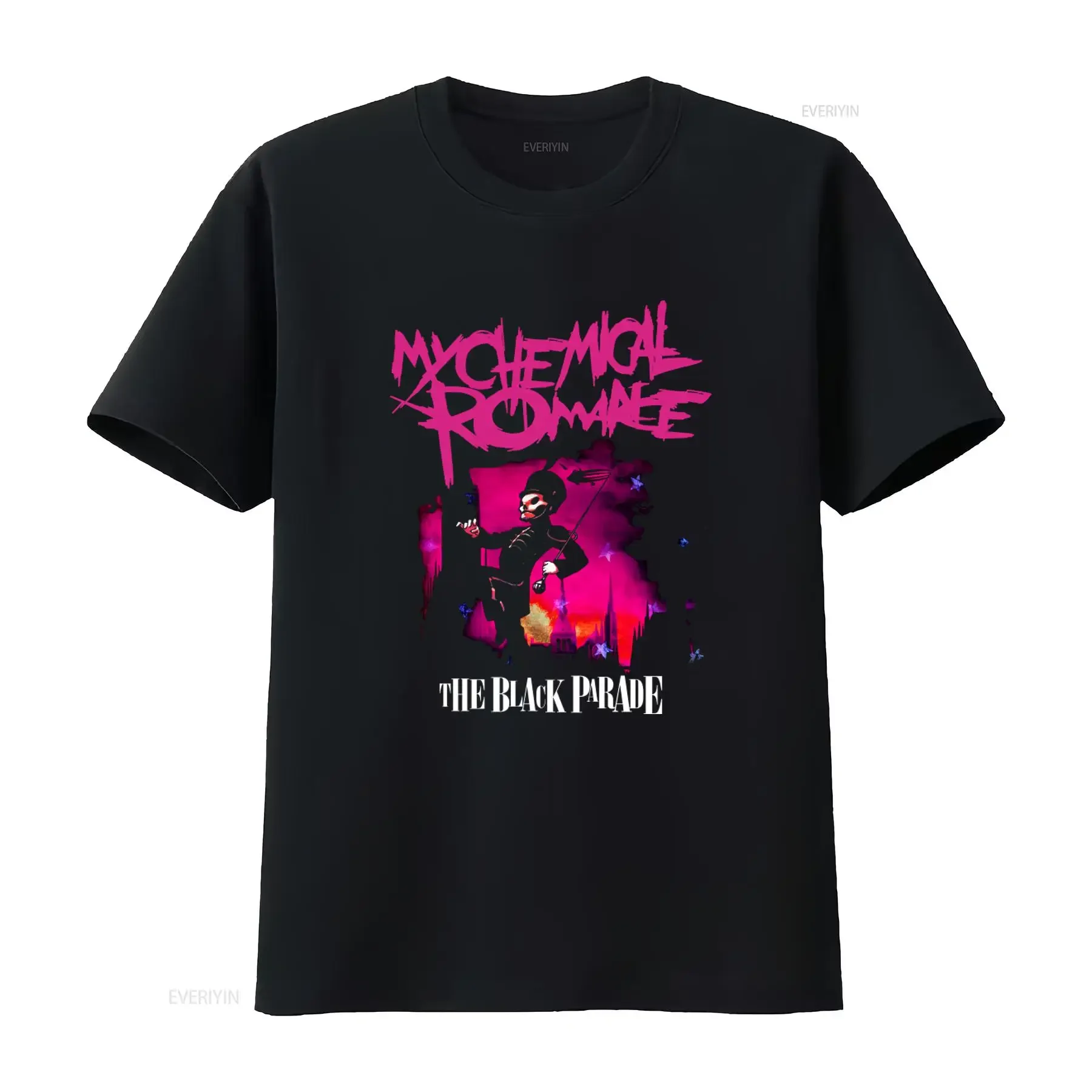 My Chemical Romance MCR The Black Parade T Shirt Stylish Band Merch for Fans vintage Washed Breathable Versatile graphic