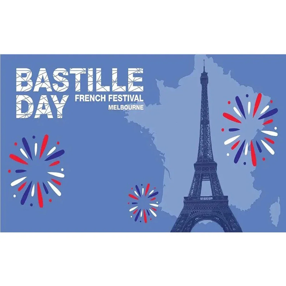 2x3ft 90x150cm Bastille Day BANNER Flag with France La Tour Eiffel Eiffel Tower BANNER