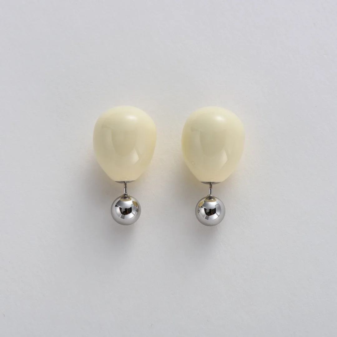 Pendientes simples de aguja de plata S925 con esmalte de gota de platino chapado en cobre europeo, joyería de moda para mujer