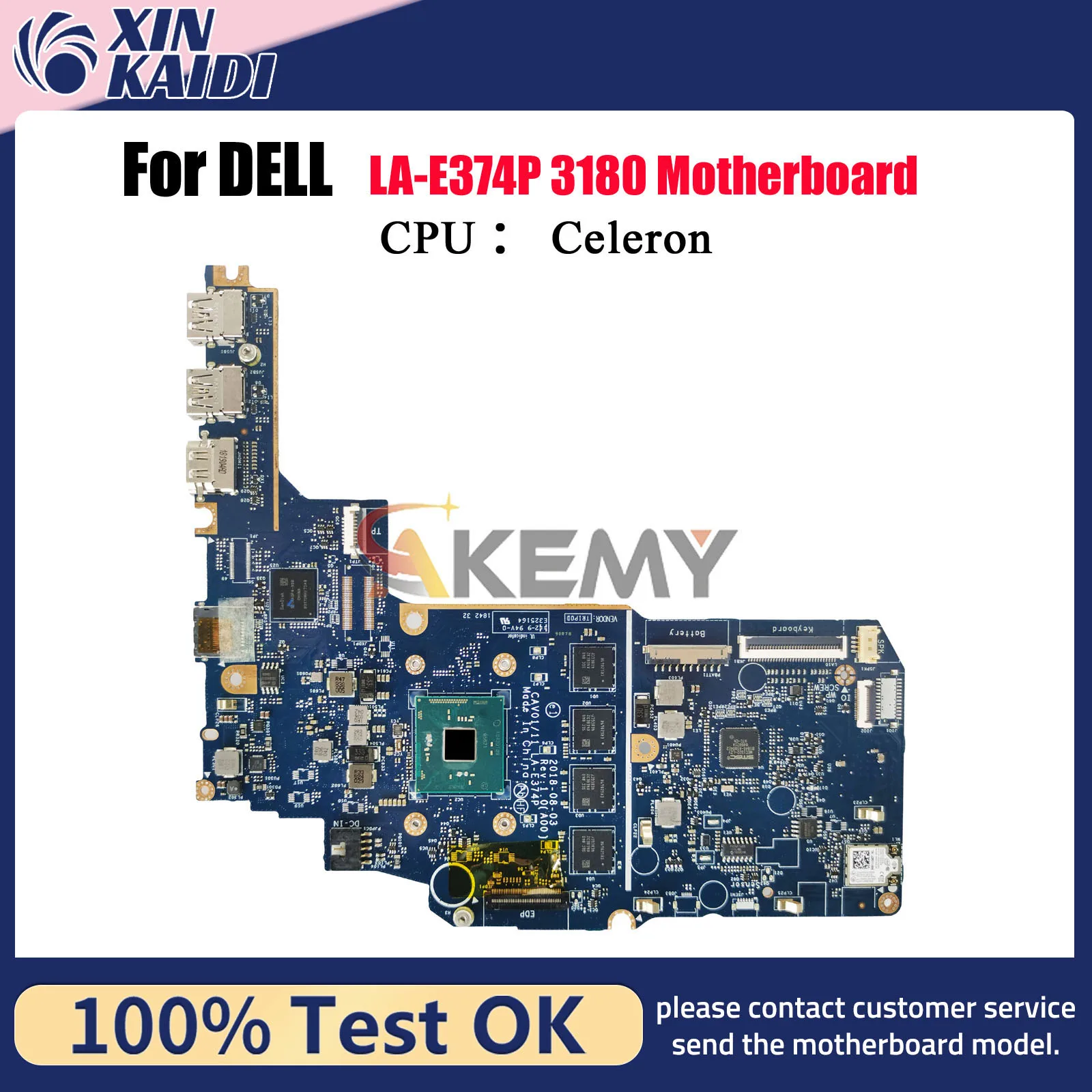 

Материнская плата для ноутбука Dell Inspiron 3180 LA-E374P с процессором N3060, 4 ГБ ОЗУ, 16 ГБ-SSD 0JMNGV 03G5CF, 100% протестировано, ОК