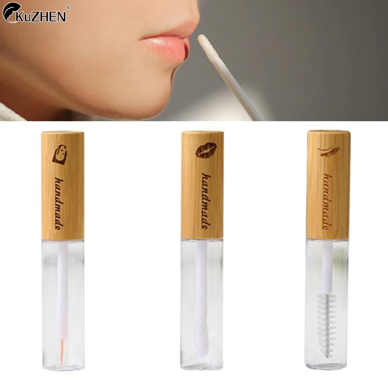 6/8ml Empty Mascara Bamboo Container Tubes Eyelashes Tube Vials Bottle Lip Gloss Glaze Diy Eyeliner Packing Cosmetic Container