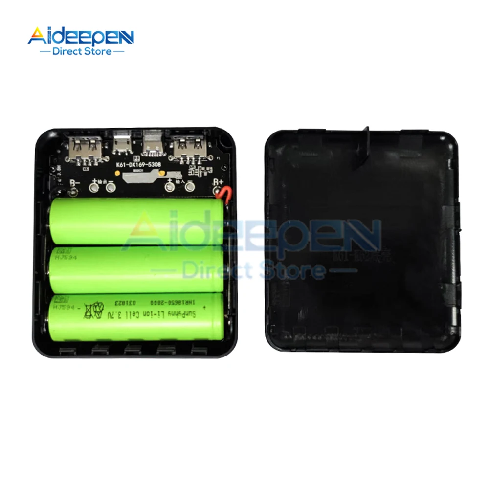 3*18650 etui na ładowarkę DIY Power Bank Box Charge 5V 2A podwójne wyjście USB schowek na baterie dla iPhone Xiaomi