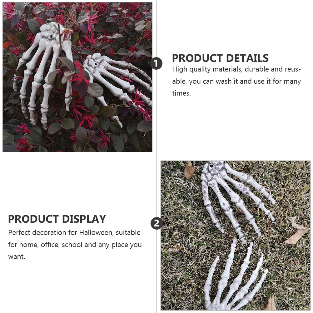

3 Pairs Hand Bones Statue Decorations Model Scary Props Halloween Tricky