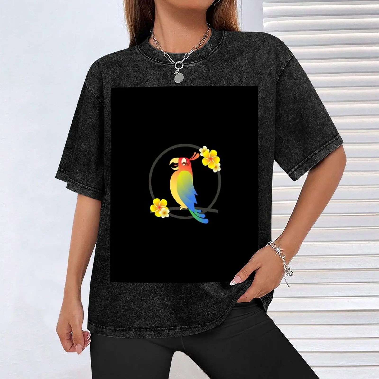 تيكي بيردز - قوس قزح على تان تي شيرت قمصان جرافيك تي شيرت مقاس كبير ملابس مضحكة تي شيرت أسود تي شيرت للرجال