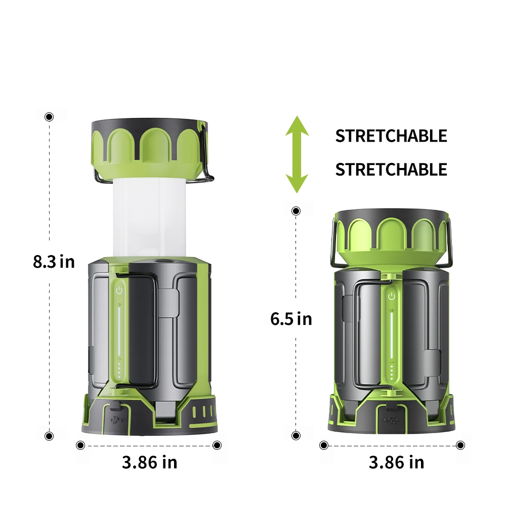 Multifunction Camping Lantern With Solar Panel Portable Lamp Flashlight Rechargeable Power Bank Waterproof Emergency Searchlight