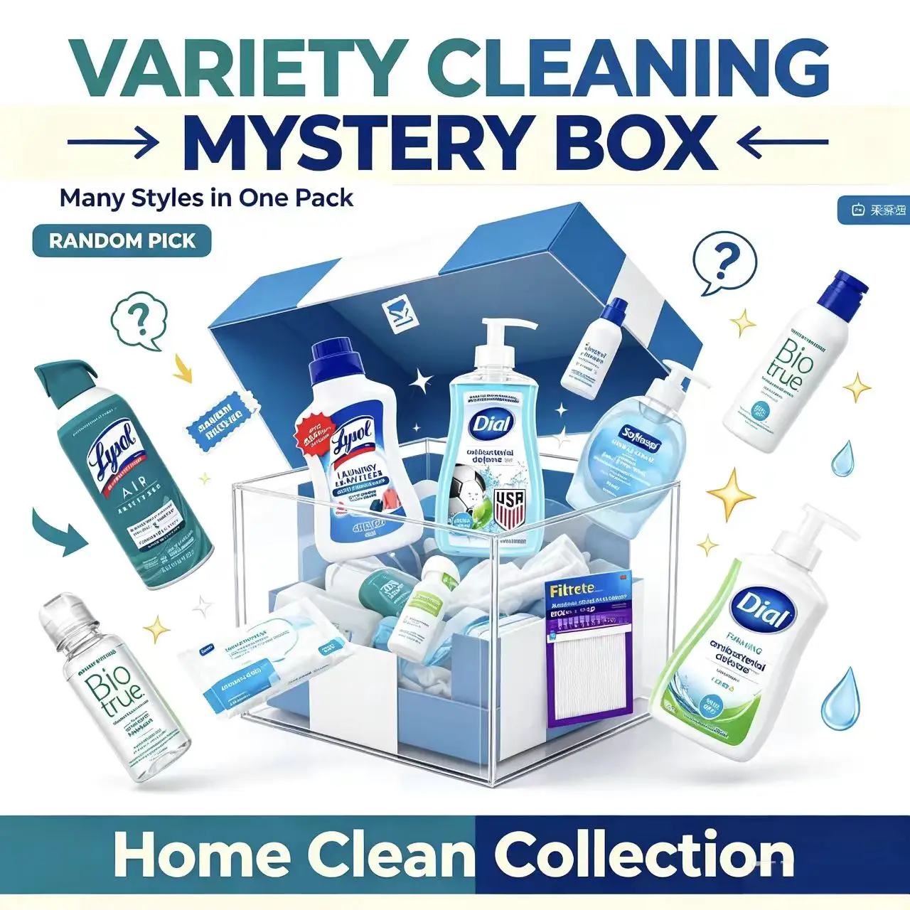 Home Cleaning Care Mystery Box Random Hand Soap Disinfectant Wipes Household Laundry Supplies Surprise Blind Box Home Essentials view 2