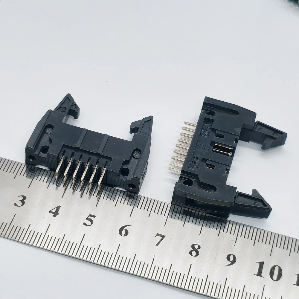 20 Stück DC2 10/12/14/16/20/26/30/34/40/50/64 Pin 2,54mm Rastermaß Stecker Gerade Winkel IDC Box-Header-Verbinder für FC-Kabel – Detail 2
