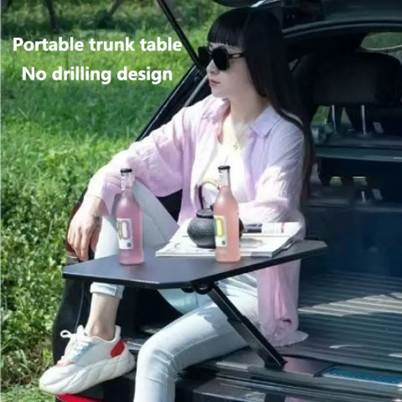 2024 Car Mounted Small Table Board Foldable Dining Table On Sedan Dining Stand Multifunctional Car Trunk Dining Tray ﻿