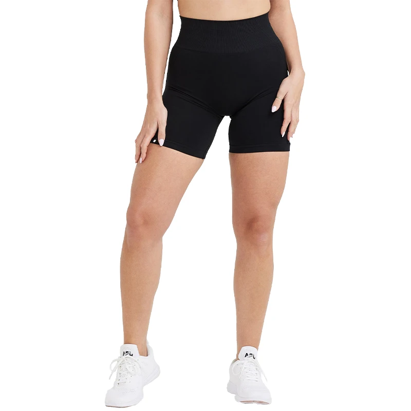 Pantalones cortos ajustados sin costuras para mujer, shorts de Yoga para entrenamiento, trajes suaves de cintura alta, ropa deportiva para Fitness,